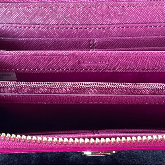 Coach Cranberry Patent Leather Embossed Logo Wallet - Picture 10 of 10